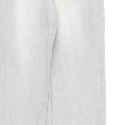 Etam Womens Grey Cotton Straight Jeans Size 10 Regular Zip