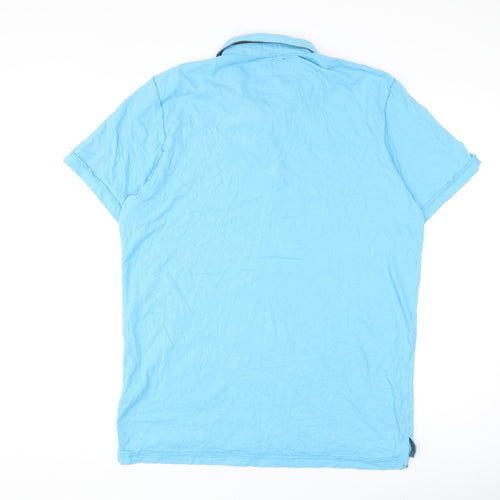 Aéropostale Mens Blue Cotton T-Shirt Size L Collared
