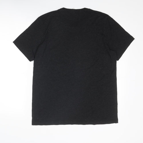 Canvas Mens Black Polyester T-Shirt Size L Round Neck - Variant