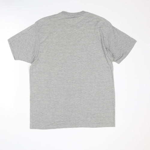 Tultex Mens Grey Polyester T-Shirt Size L Round Neck - Deep Purple
