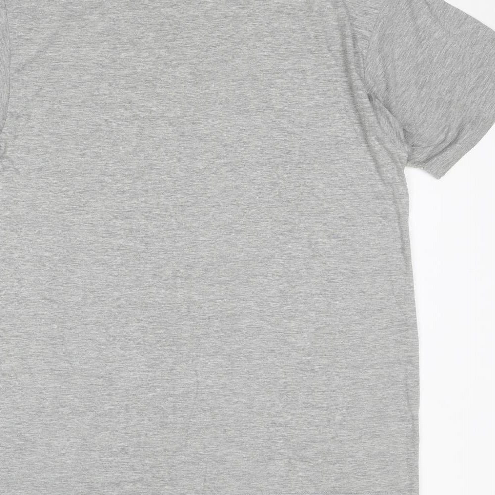 Tultex Mens Grey Polyester T-Shirt Size L Round Neck - Deep Purple