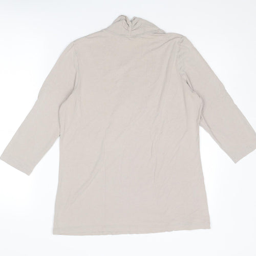 Marks and Spencer Womens Beige Viscose Basic T-Shirt Size 16 Collared