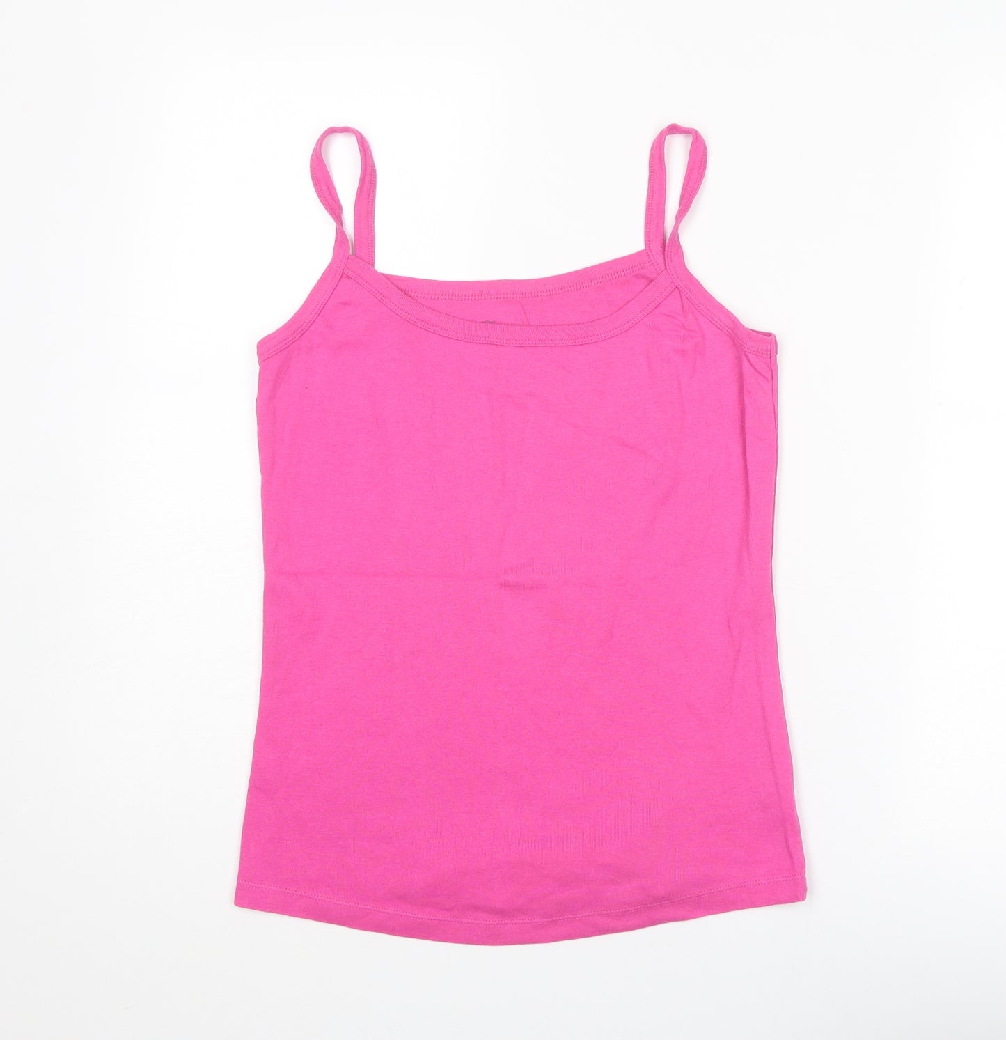 Dunnes Stores Womens Pink Cotton Basic Tank Size 12 Round Neck