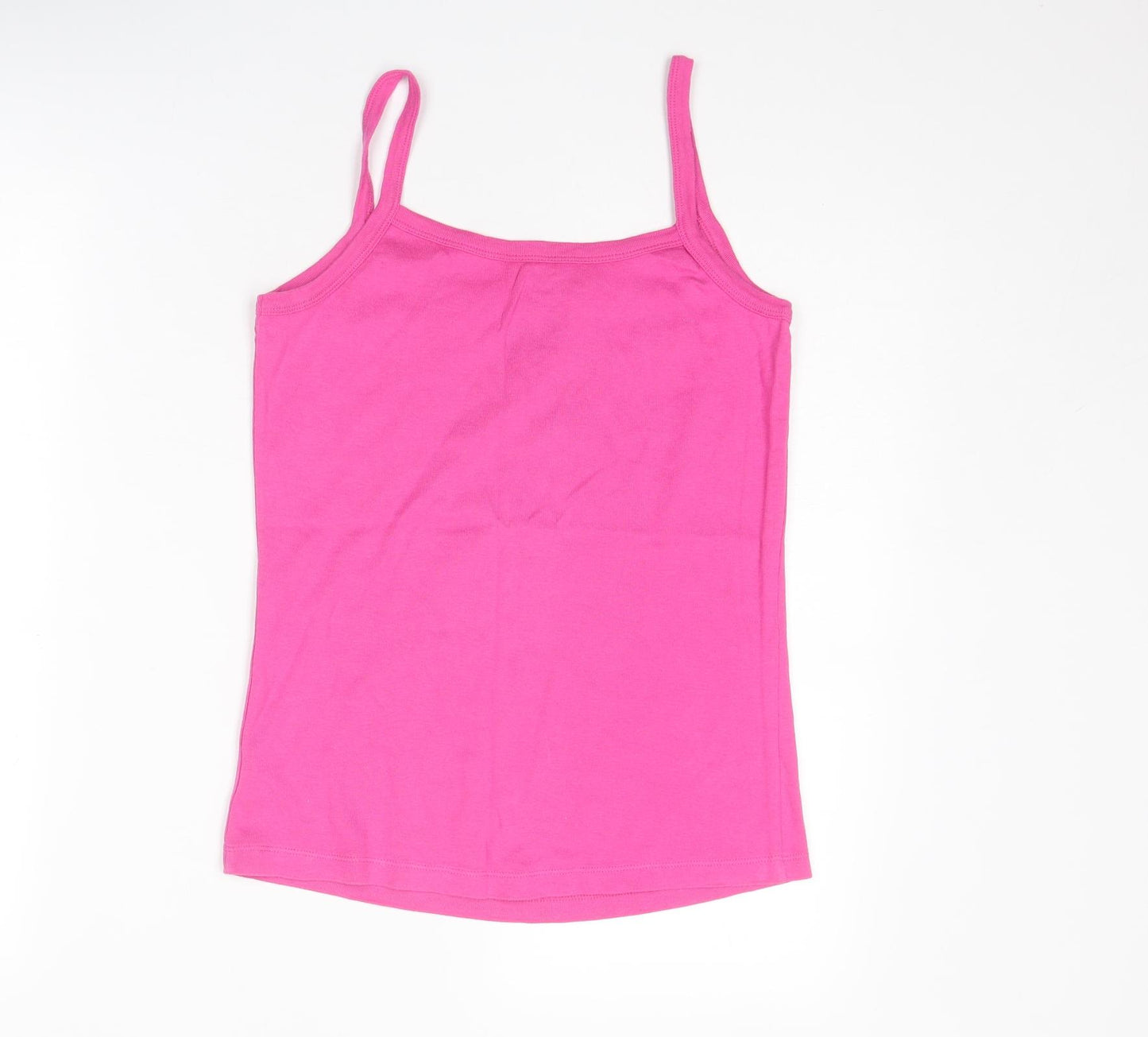 Dunnes Stores Womens Pink Cotton Basic Tank Size 12 Round Neck