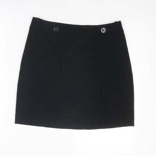 The Collection Womens Black Polyester Straight & Pencil Skirt Size 12 Zip