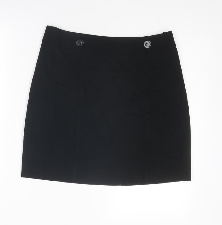 The Collection Womens Black Polyester Straight & Pencil Skirt Size 12 Zip