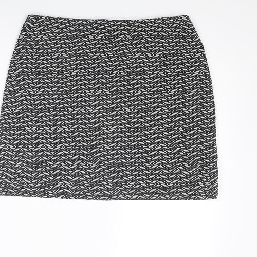 Marks and Spencer Womens Black Geometric Polyester Bandage Skirt Size 14