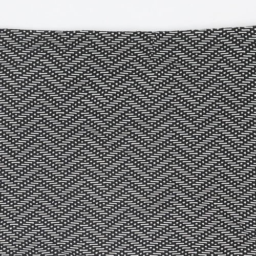 Marks and Spencer Womens Black Geometric Polyester Bandage Skirt Size 14