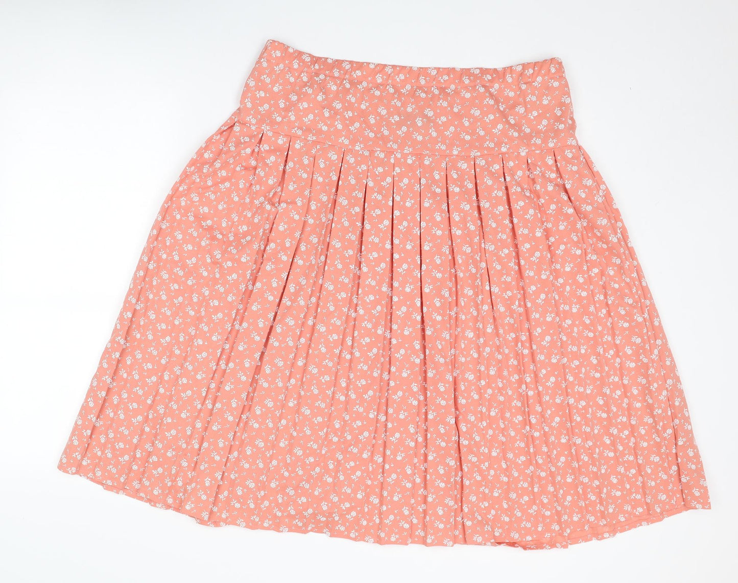 Debenhams Womens Pink Floral Polyester Pleated Skirt Size 16
