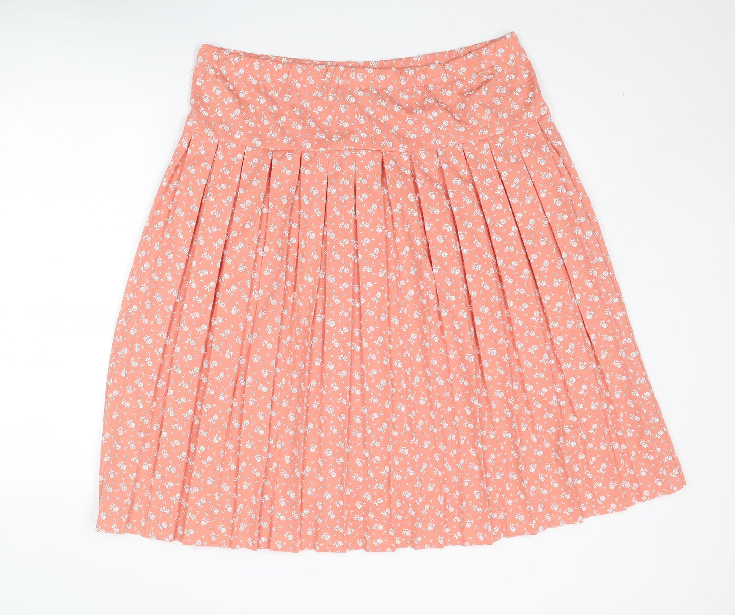 Debenhams Womens Pink Floral Polyester Pleated Skirt Size 16