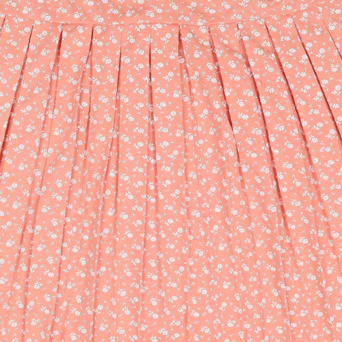 Debenhams Womens Pink Floral Polyester Pleated Skirt Size 16