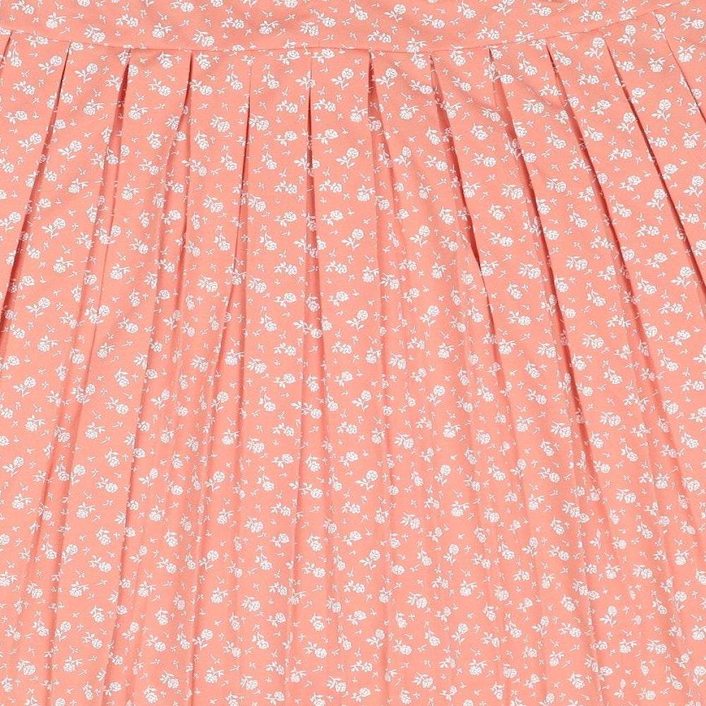 Debenhams Womens Pink Floral Polyester Pleated Skirt Size 16