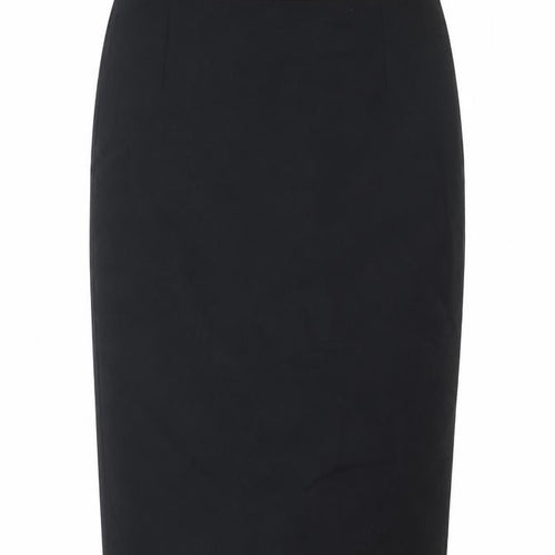 French Connection Womens Black Cotton Straight & Pencil Skirt Size 6 Zip