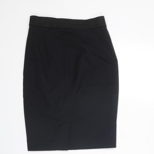 French Connection Womens Black Cotton Straight & Pencil Skirt Size 6 Zip