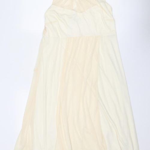 Joanna Hope Womens Ivory Polyester Trapeze & Swing Size 16 Round Neck Button
