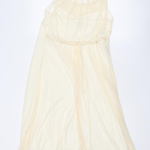 Joanna Hope Womens Ivory Polyester Trapeze & Swing Size 16 Round Neck Button