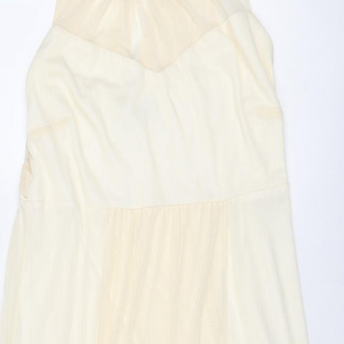Joanna Hope Womens Ivory Polyester Trapeze & Swing Size 16 Round Neck Button
