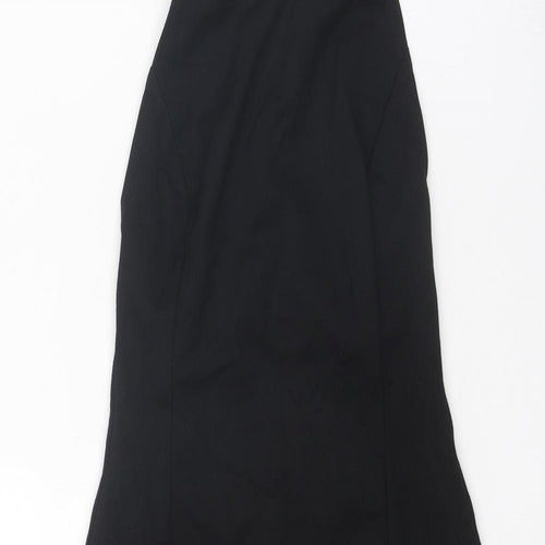 River Island Womens Black Viscose Mini Size 6 Round Neck Tie