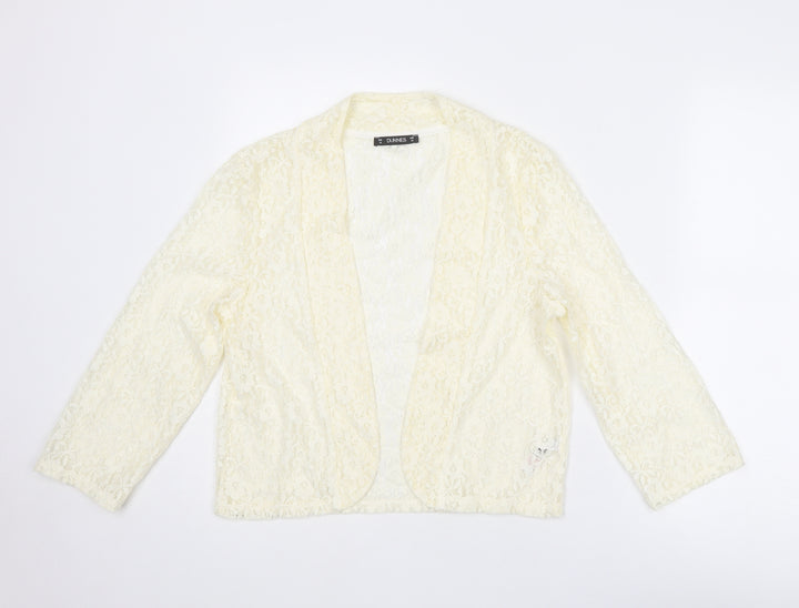 Dunnes Stores Womens Ivory Nylon Kimono Blouse Size 14 V-Neck