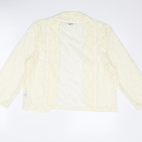 Dunnes Stores Womens Ivory Nylon Kimono Blouse Size 14 V-Neck