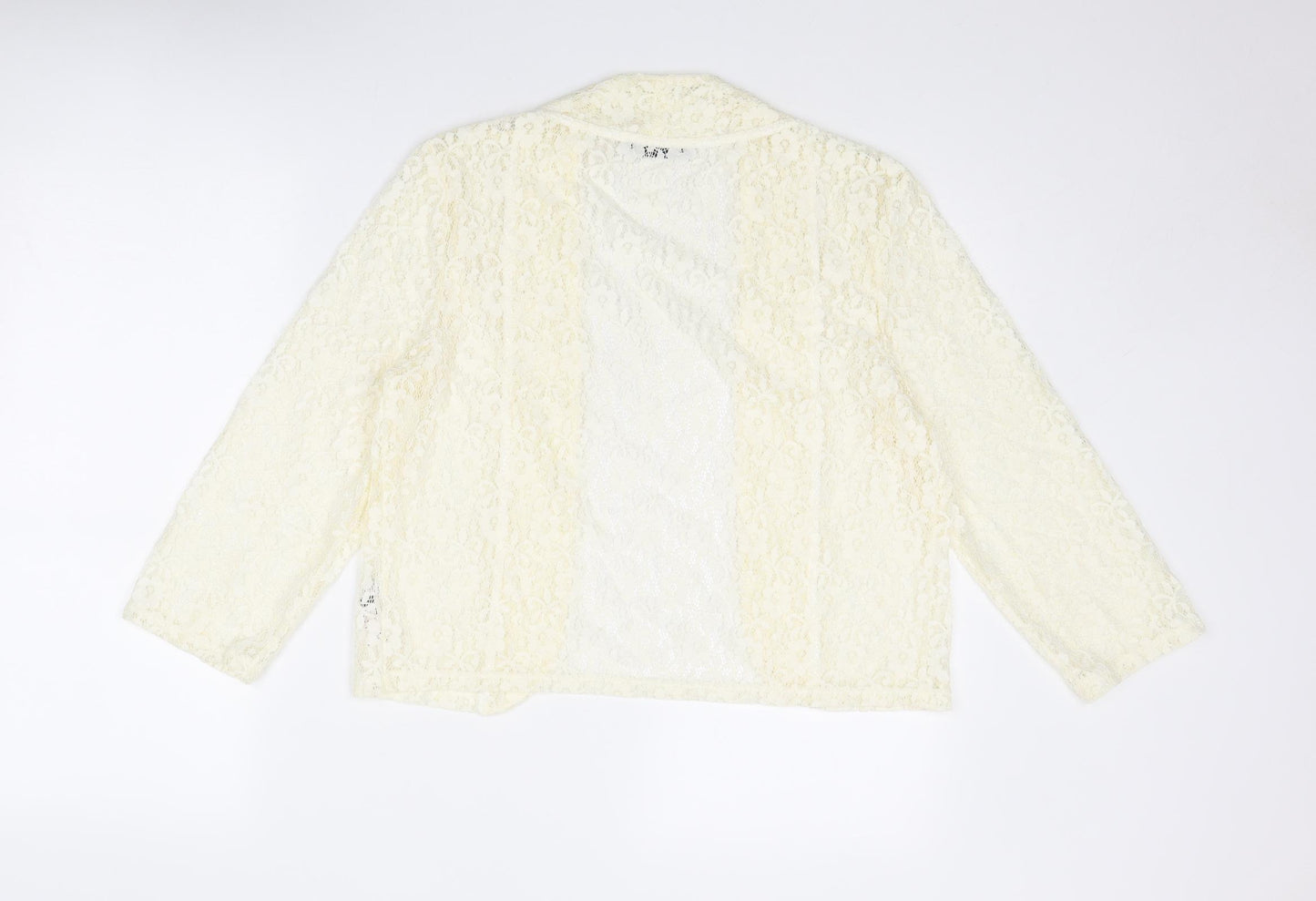 Dunnes Stores Womens Ivory Nylon Kimono Blouse Size 14 V-Neck