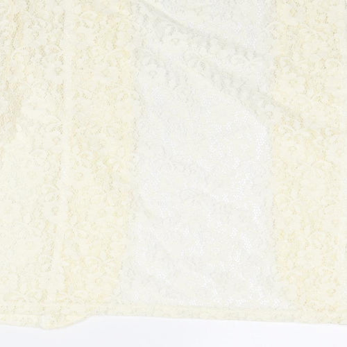 Dunnes Stores Womens Ivory Nylon Kimono Blouse Size 14 V-Neck