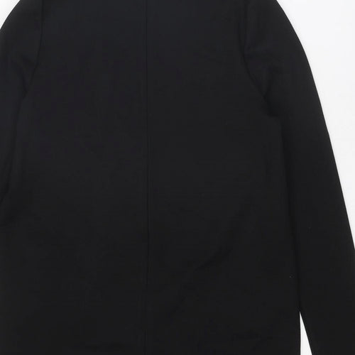 Missguided Womens Black Polyester A-Line Size 12 V-Neck Zip