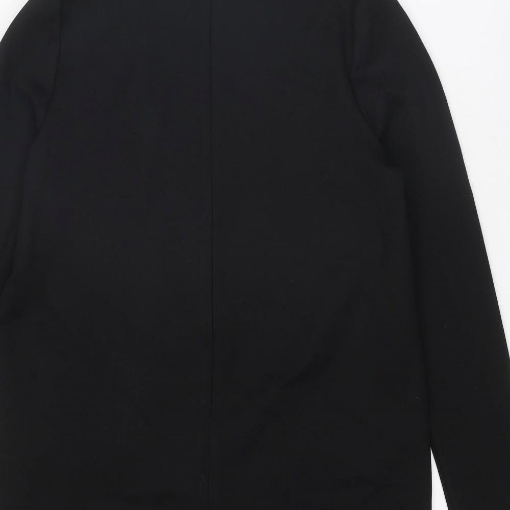 Missguided Womens Black Polyester A-Line Size 12 V-Neck Zip