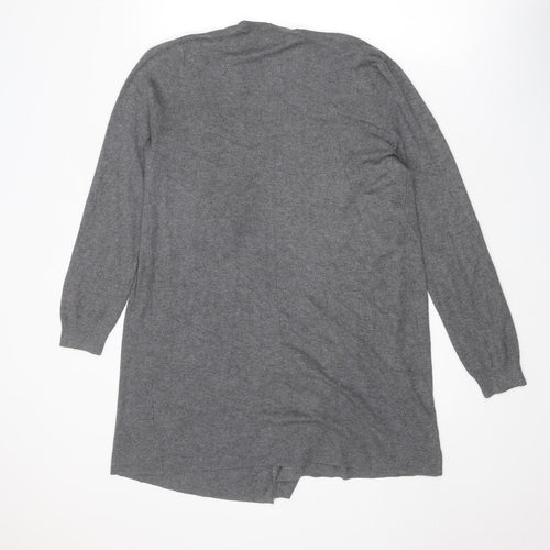 Marks and Spencer Womens Grey V-Neck Viscose Cardigan Jumper Size M