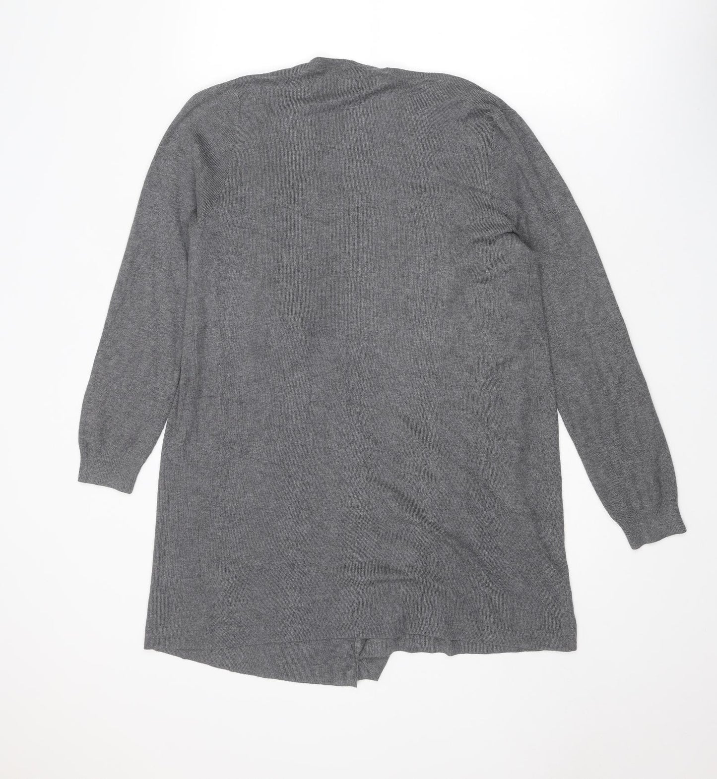 Marks and Spencer Womens Grey V-Neck Viscose Cardigan Jumper Size M