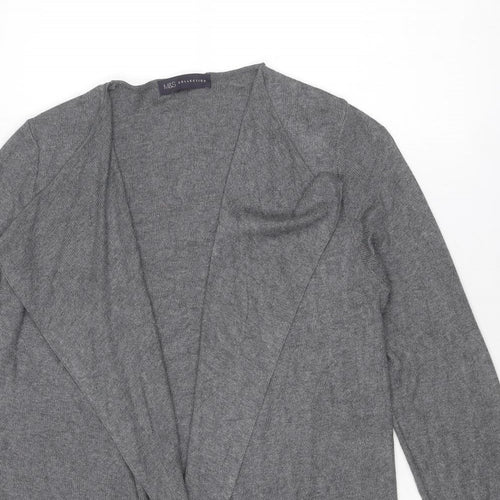Marks and Spencer Womens Grey V-Neck Viscose Cardigan Jumper Size M