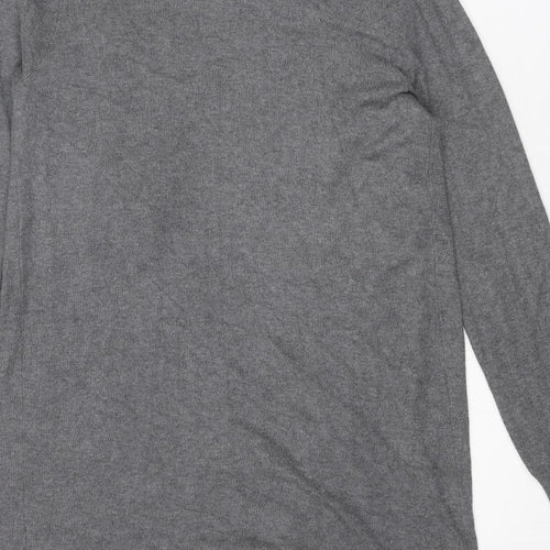Marks and Spencer Womens Grey V-Neck Viscose Cardigan Jumper Size M