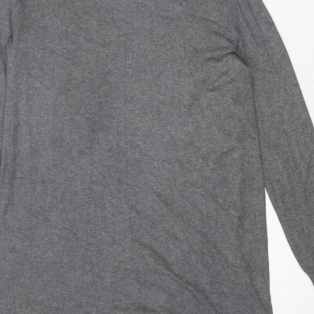 Marks and Spencer Womens Grey V-Neck Viscose Cardigan Jumper Size M