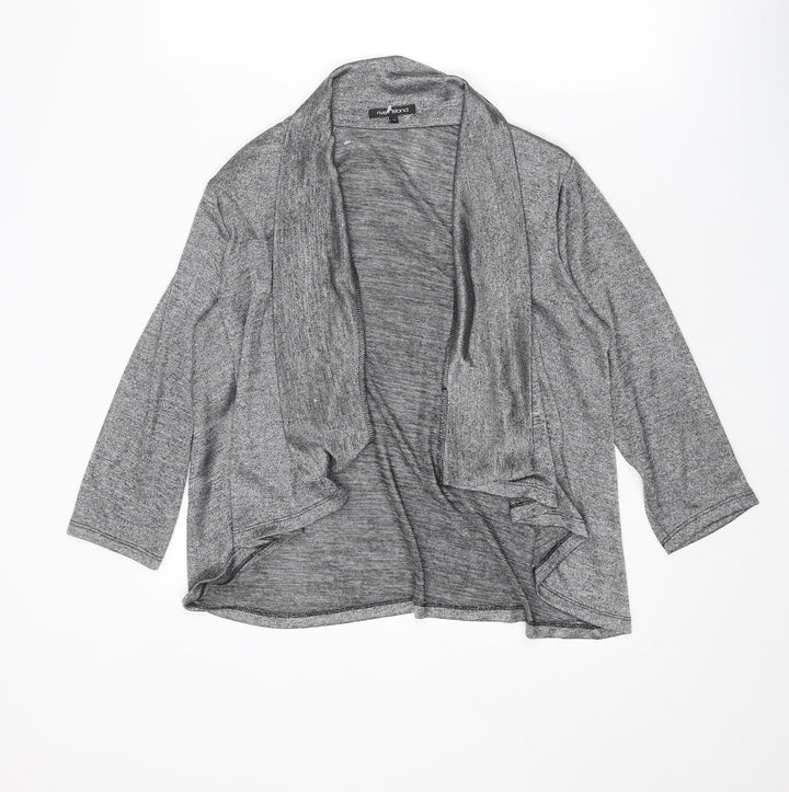 River Island Womens Silver V-Neck Polyester Cardigan Jumper Size 12