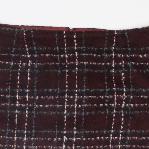 New Look Womens Multicoloured Plaid Acrylic A-Line Skirt Size 14 Zip