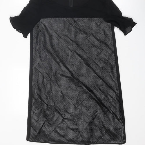 Penny Black Womens Black Viscose A-Line Size 8 Round Neck Zip