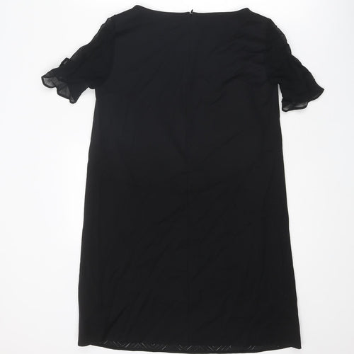 Penny Black Womens Black Viscose A-Line Size 8 Round Neck Zip