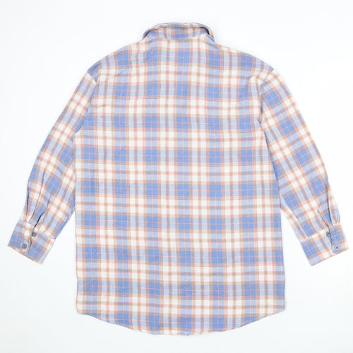 PRETTYLITTLETHING Womens Multicoloured Plaid Polyester Basic Button-Up Size 6 Collared