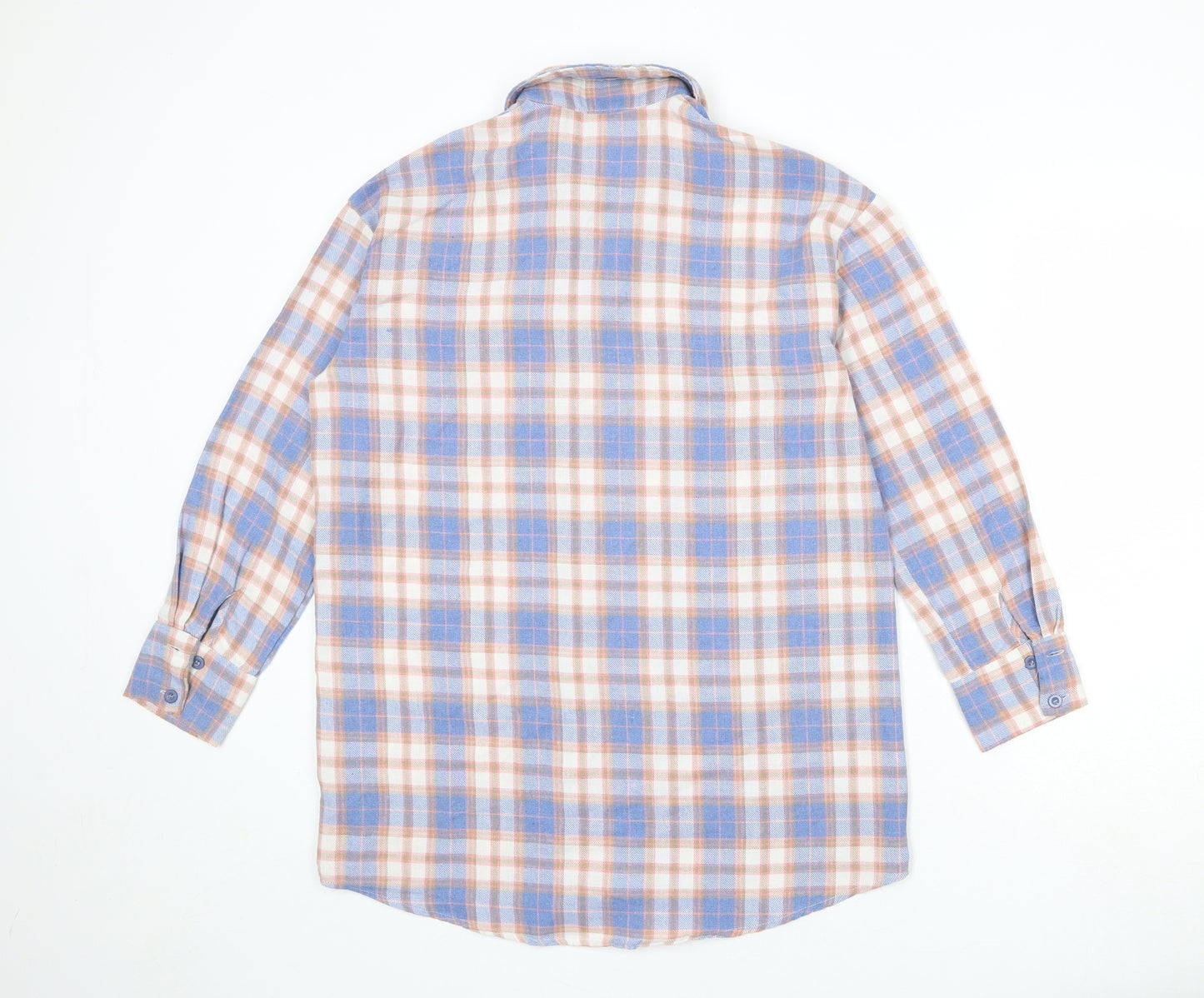 PRETTYLITTLETHING Womens Multicoloured Plaid Polyester Basic Button-Up Size 6 Collared