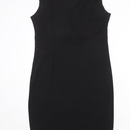 Isassy Womens Black Polyester Shift Size 2XL V-Neck Pullover