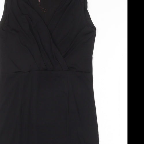 Isassy Womens Black Polyester Shift Size 2XL V-Neck Pullover