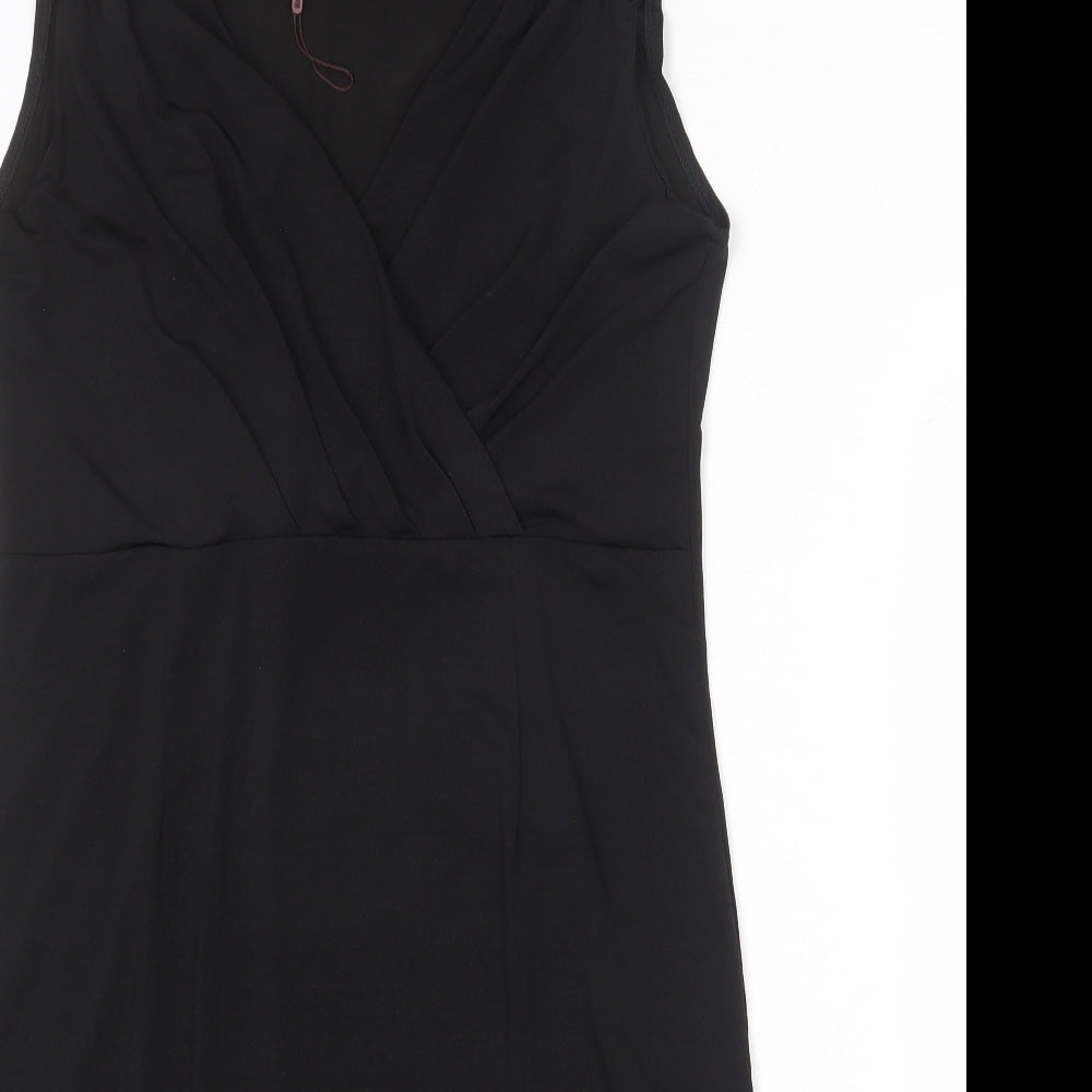 Isassy Womens Black Polyester Shift Size 2XL V-Neck Pullover