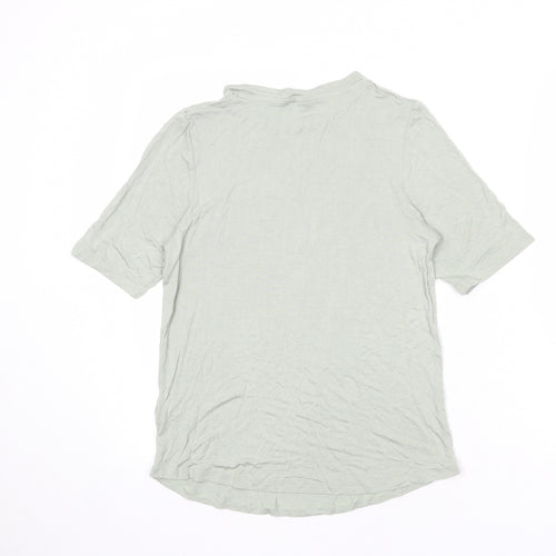 Marks and Spencer Womens Green Viscose Basic T-Shirt Size 14 Round Neck