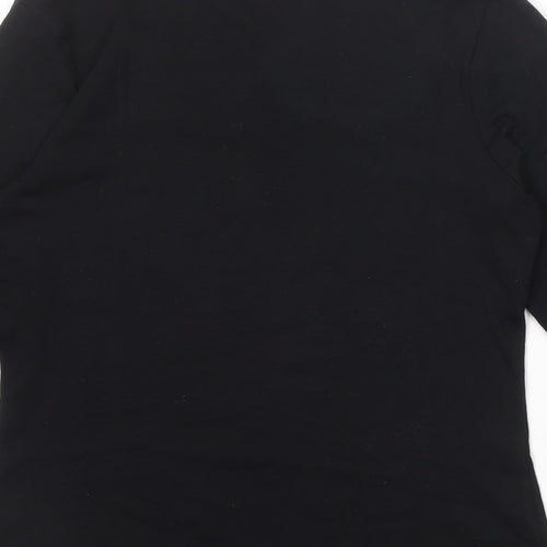 Marks and Spencer Womens Black 100% Cotton Basic T-Shirt Size 14 Round Neck