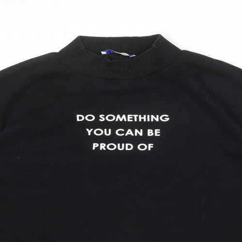 Zara Womens Black Cotton Pullover Sweatshirt Size M Pullover - Do something you can be proud of