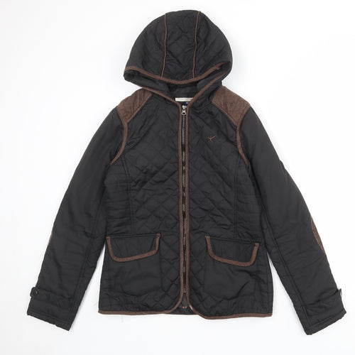 Blonde + Blonde Womens Black Quilted Jacket Size 10 Zip