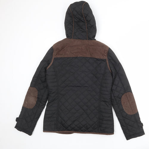 Blonde + Blonde Womens Black Quilted Jacket Size 10 Zip