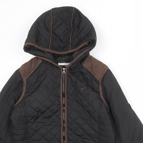 Blonde + Blonde Womens Black Quilted Jacket Size 10 Zip