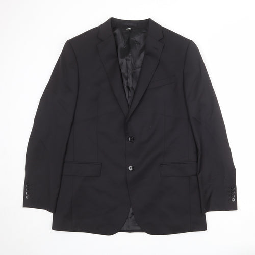 Autograph Mens Black Polyester Jacket Suit Jacket Size 42 Regular