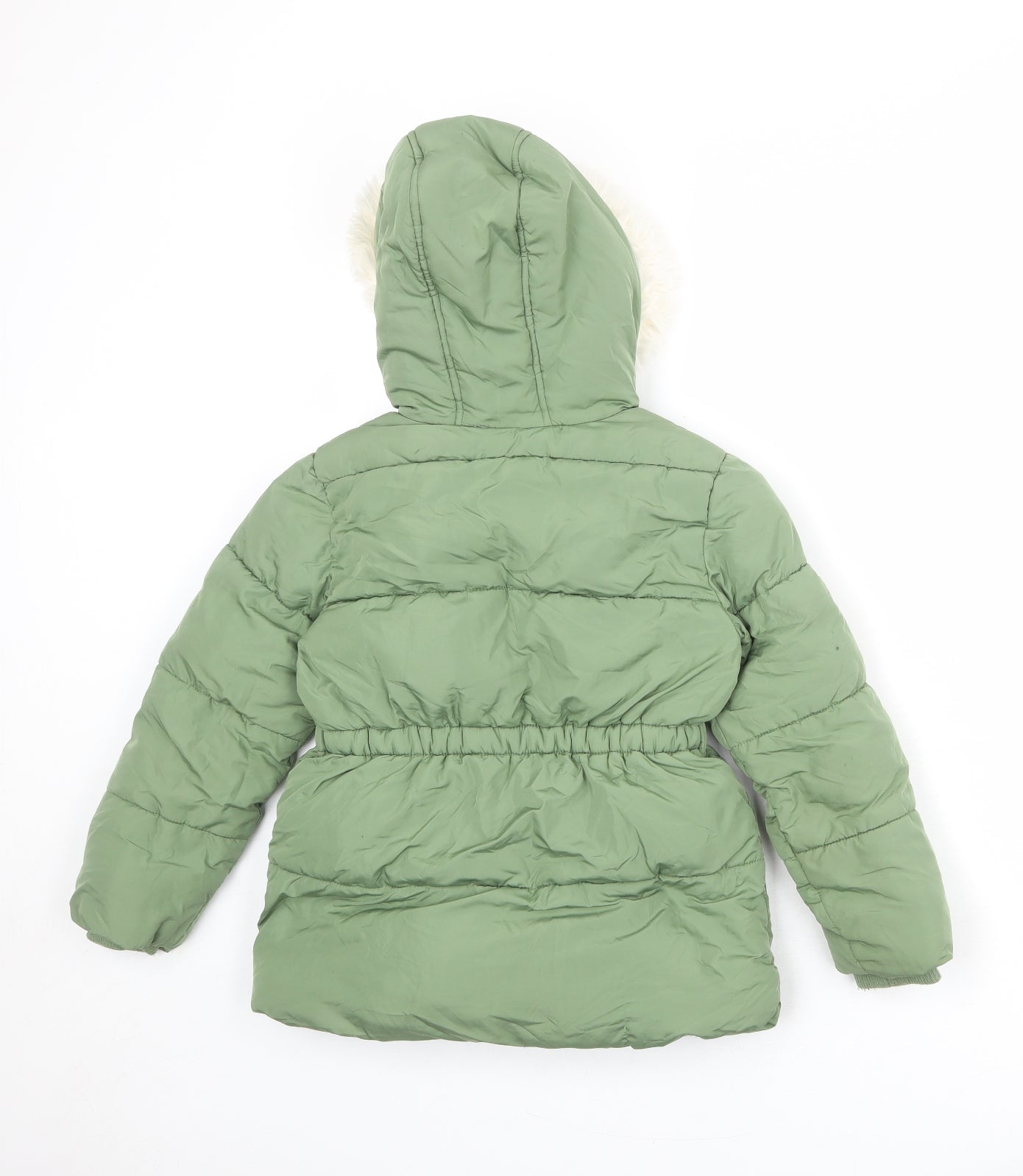 Marks and Spencer Girls Green Puffer Jacket Jacket Size 6-7 Years Zip